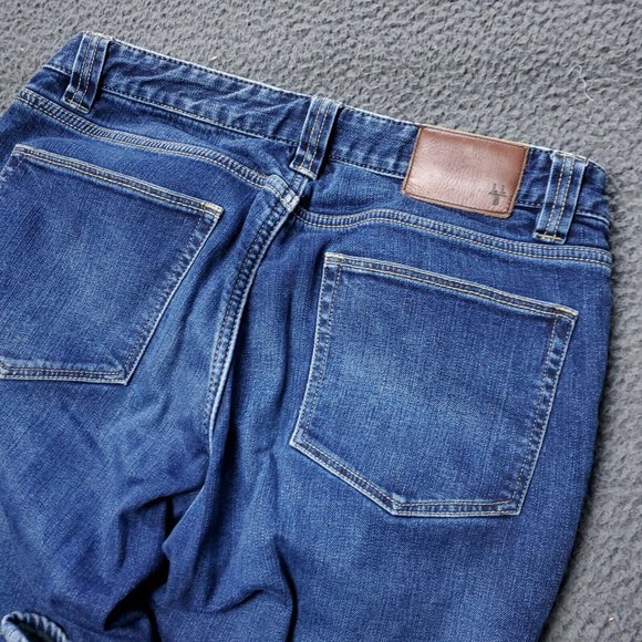 LL Bean Lined Stretch Slim Straight Jeans Cotton Blue Mens Size 30 x34 - Picture 9 of 10